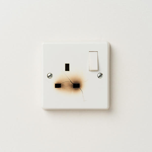 Burnt out plug socket